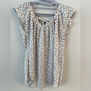 LC Lauren Conrad Black and White Polka Dot Blouse